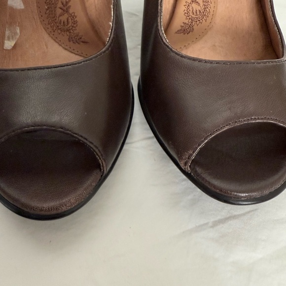 Sofft Since 1997 Women’s Mary Jane Peep-Toe Mid Heel Brown Shoes Size 8M VTG - Picture 7 of 14